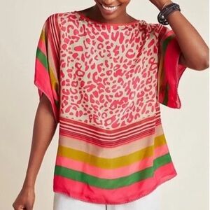 Blank NYC Anthropologie Alina Dolman Sleeve Top Colorful Striped Women's Top XS